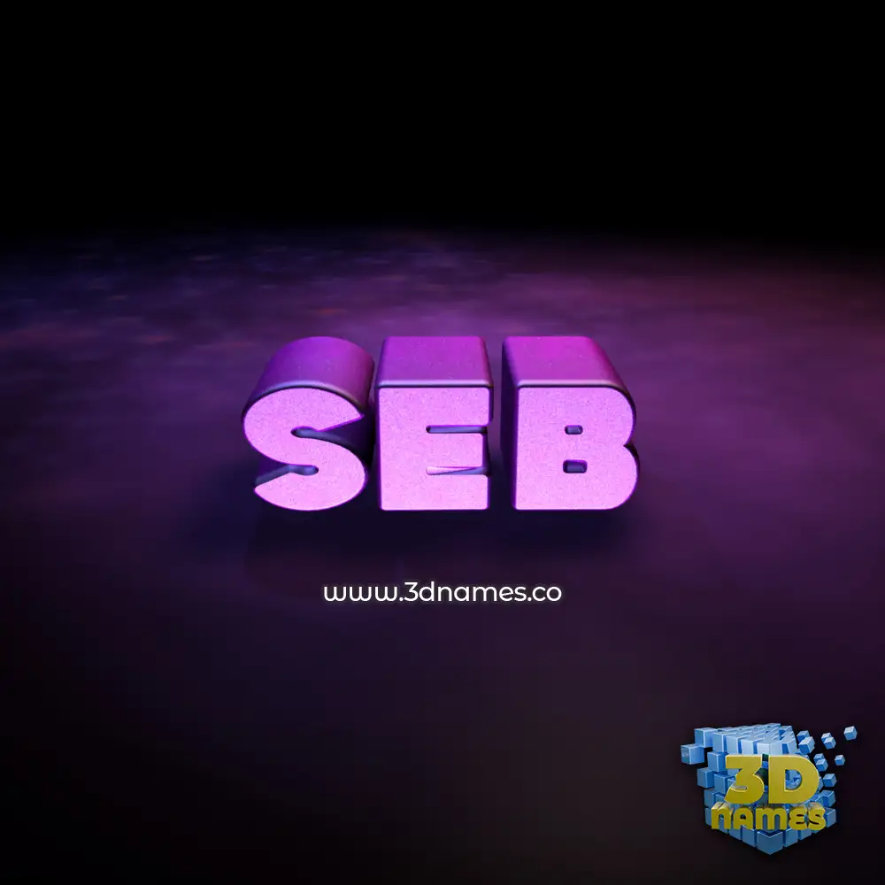 seb in Big Purple style - 3D name wallpaper