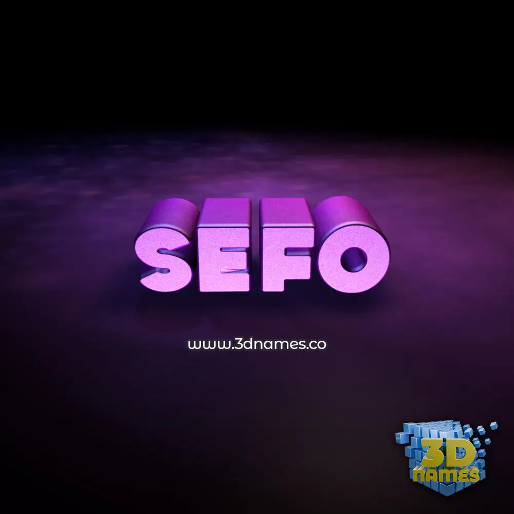 sefo in Big Purple style - 3D name wallpaper