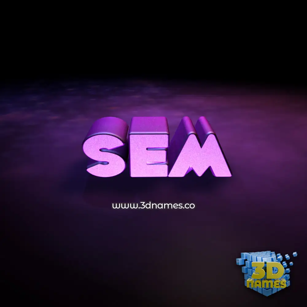 sem in Big Purple style - 3D name wallpaper