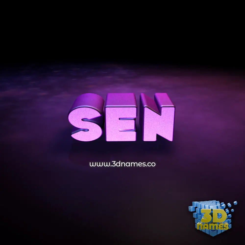 sen in Big Purple style - 3D name wallpaper