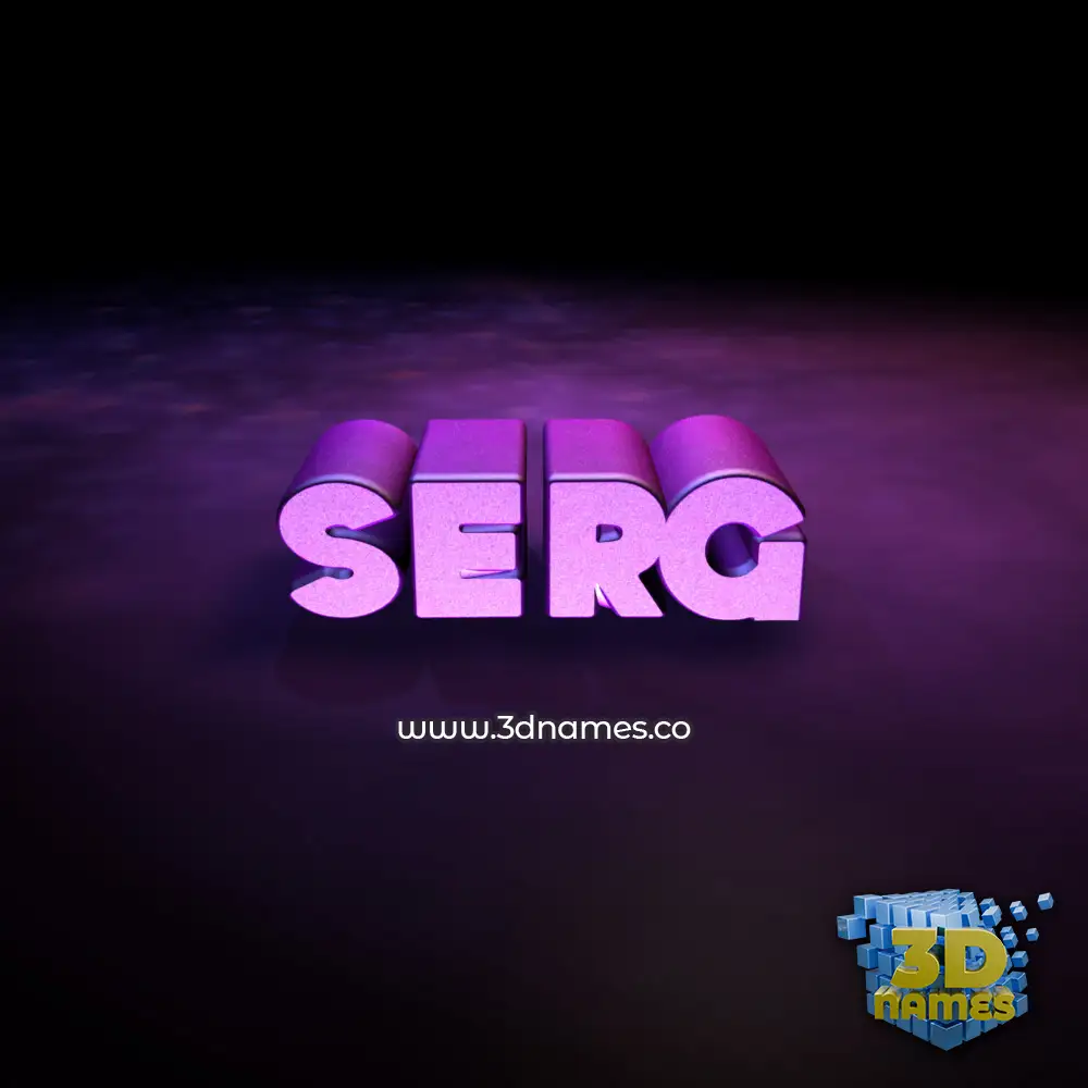 serg in Big Purple style - 3D name wallpaper