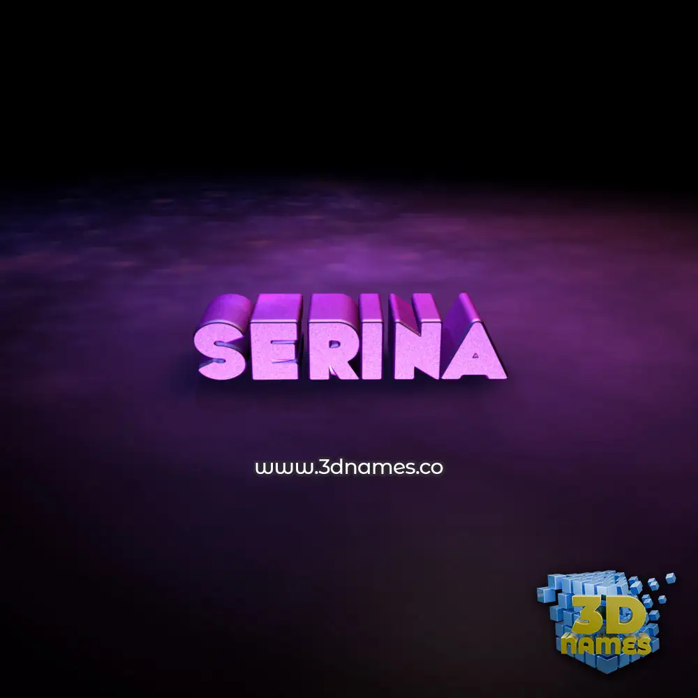 serina in Big Purple style - 3D name wallpaper