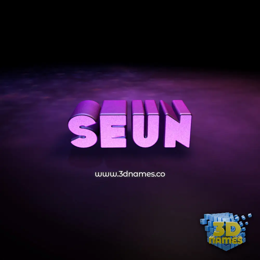 seun in Big Purple style - 3D name wallpaper