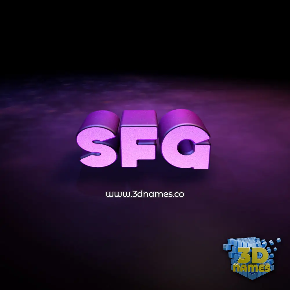 sfg in Big Purple style - 3D name wallpaper