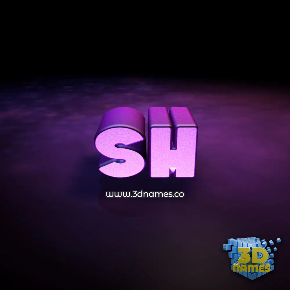 sh in Big Purple style - 3D name wallpaper