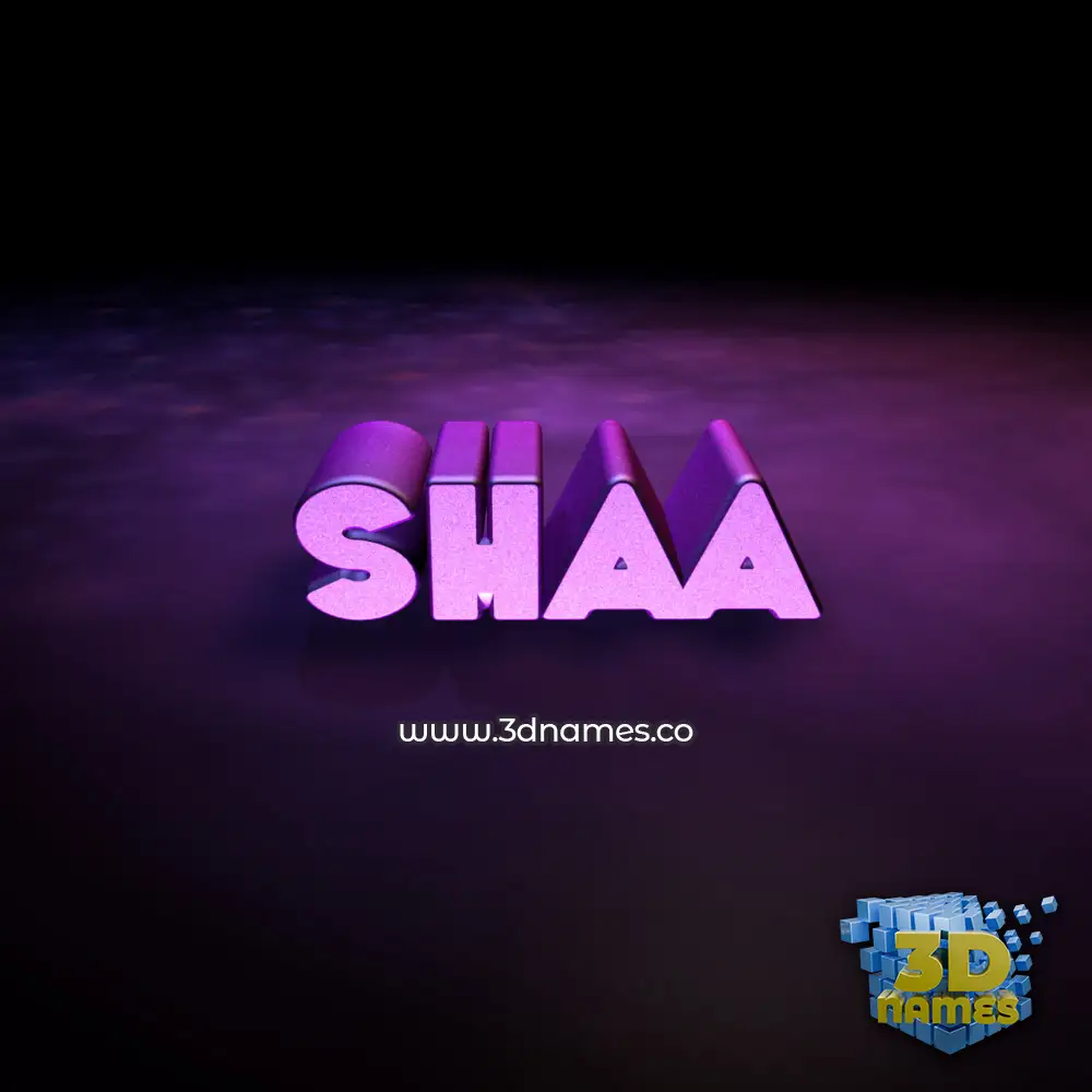 shaa in Big Purple style - 3D name wallpaper