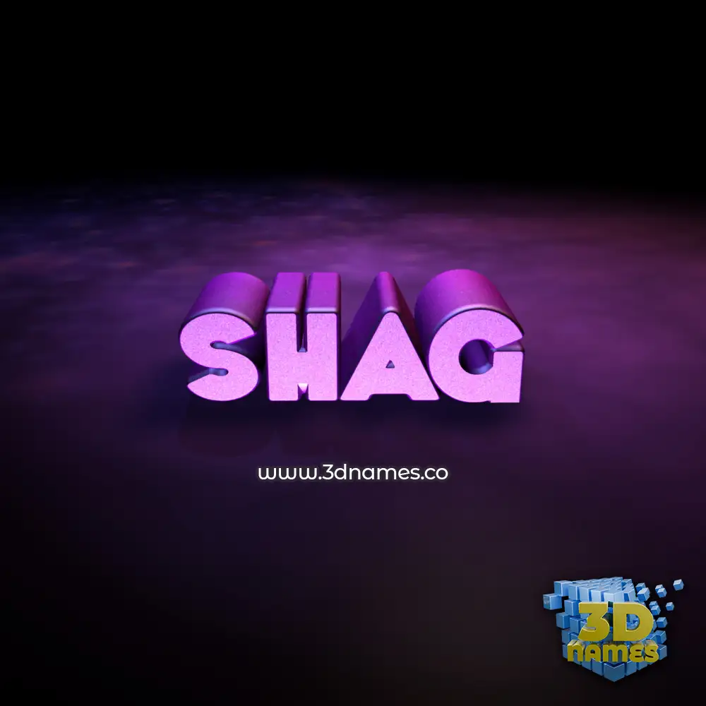 shag in Big Purple style - 3D name wallpaper