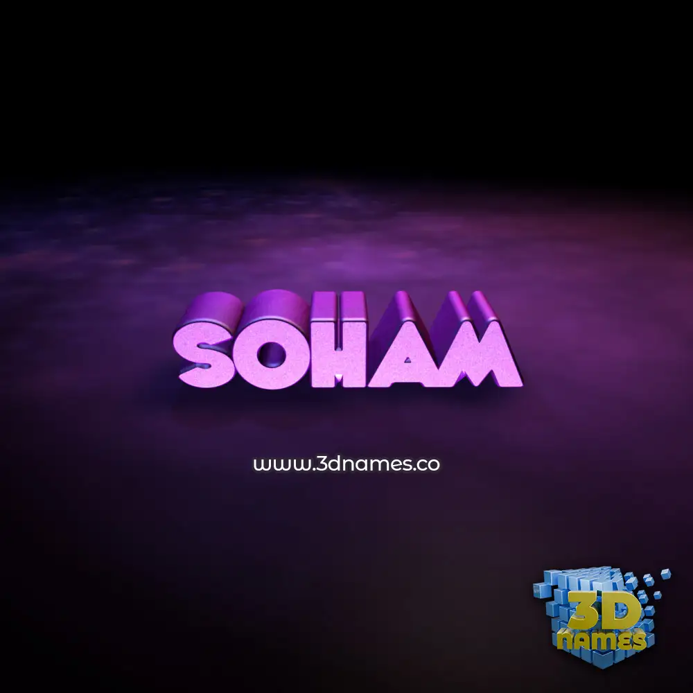 soham in Big Purple style - 3D name wallpaper