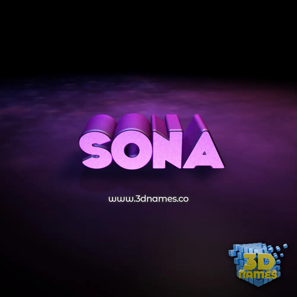 sona in Big Purple style - 3D name wallpaper