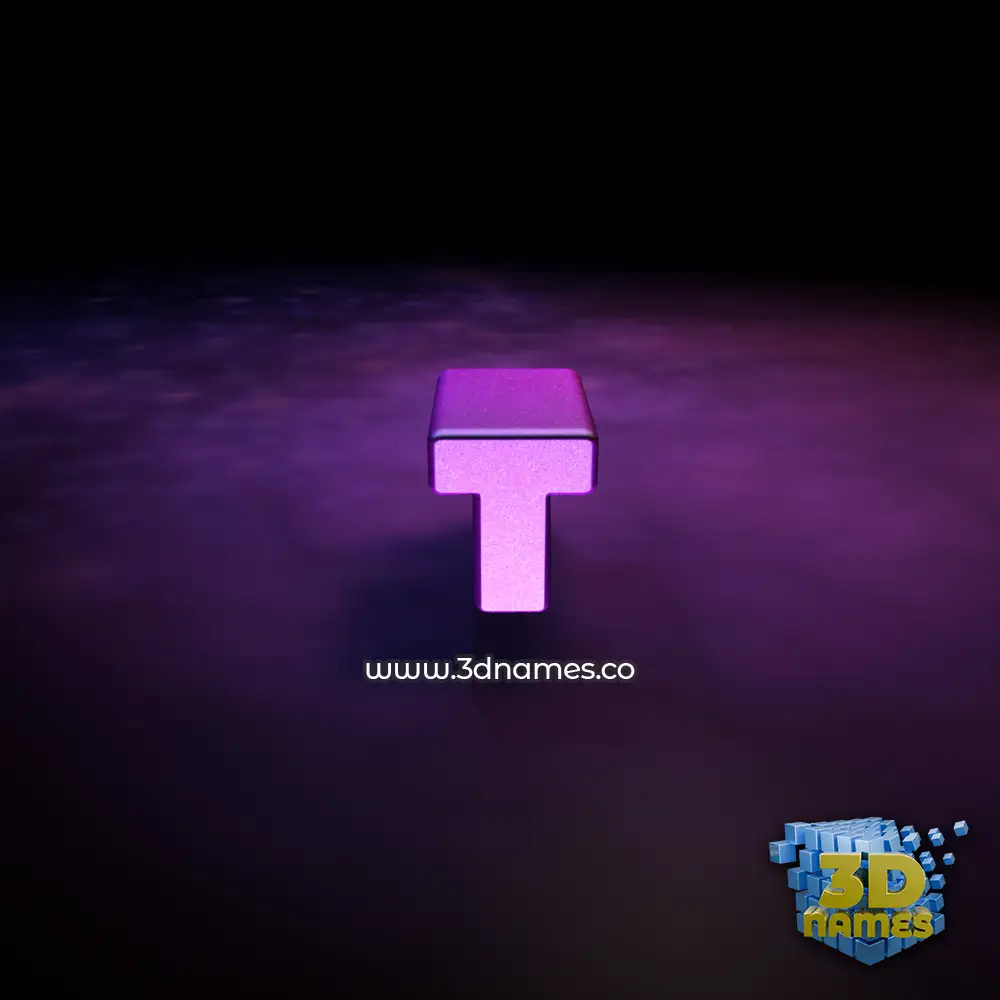 t in Big Purple style - 3D name wallpaper