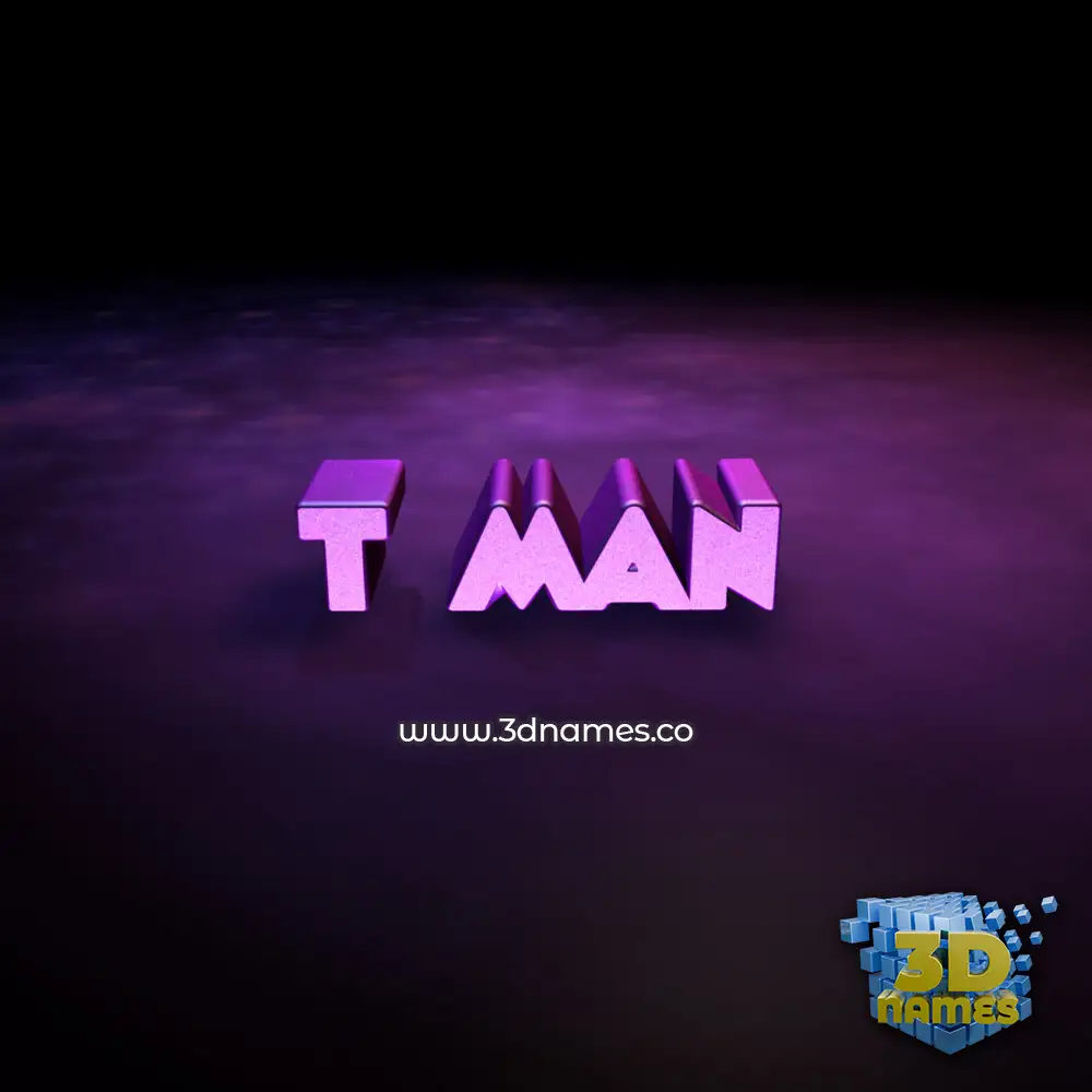 t man in Big Purple style - 3D name wallpaper