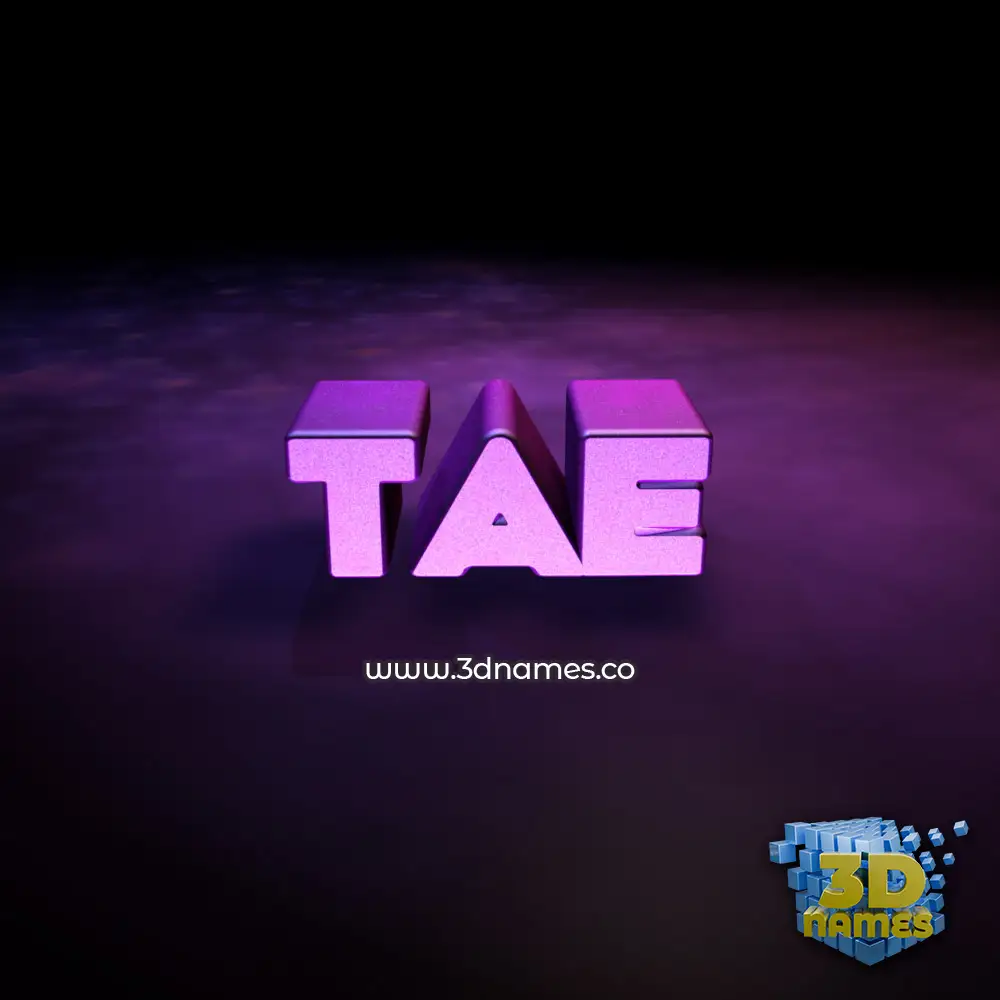 tae in Big Purple style - 3D name wallpaper