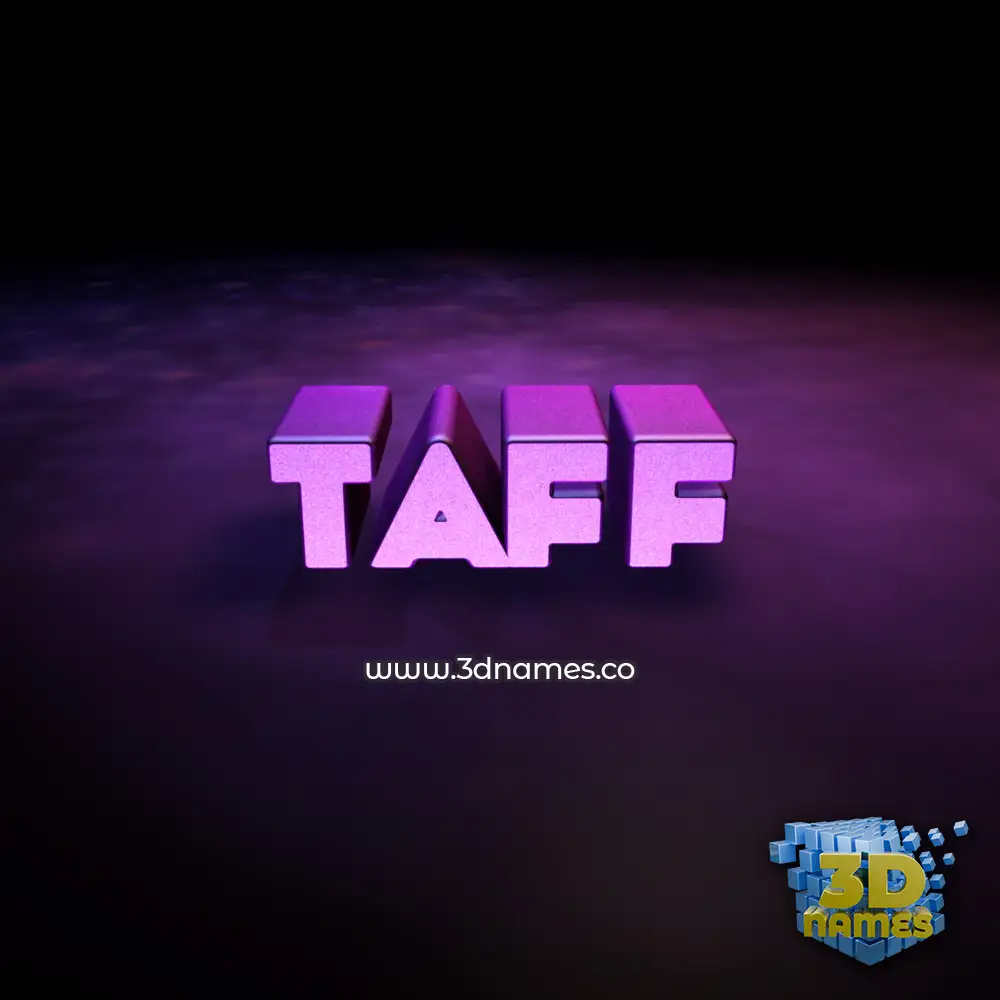 taff in Big Purple style - 3D name wallpaper