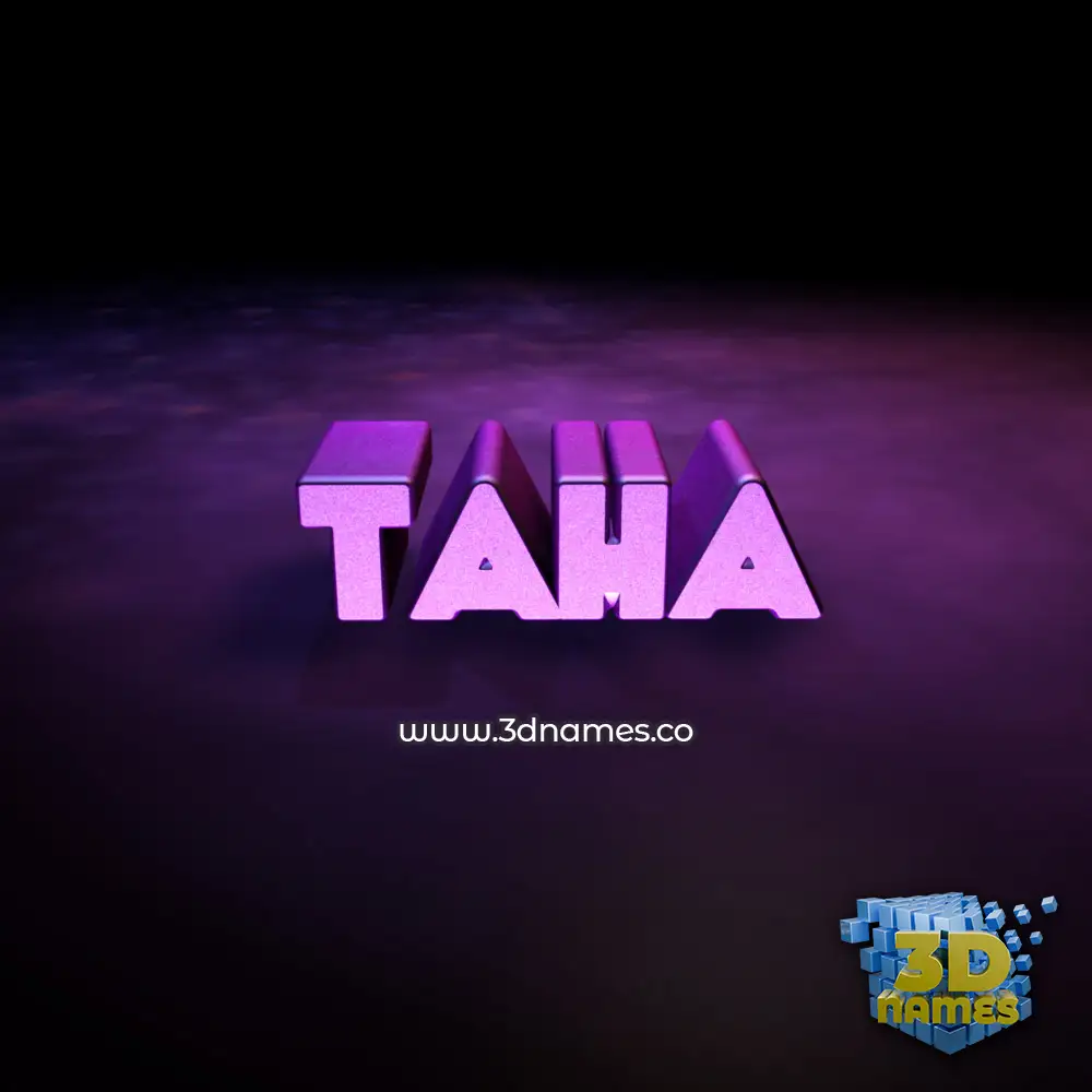 taha in Big Purple style - 3D name wallpaper