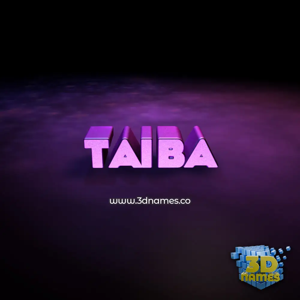 taiba in Big Purple style - 3D name wallpaper