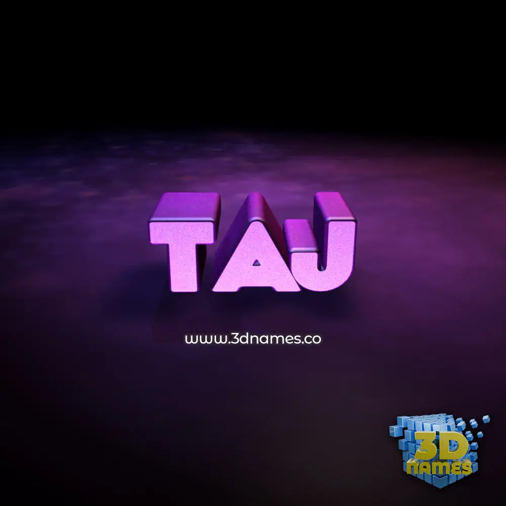 taj in Big Purple style - 3D name wallpaper