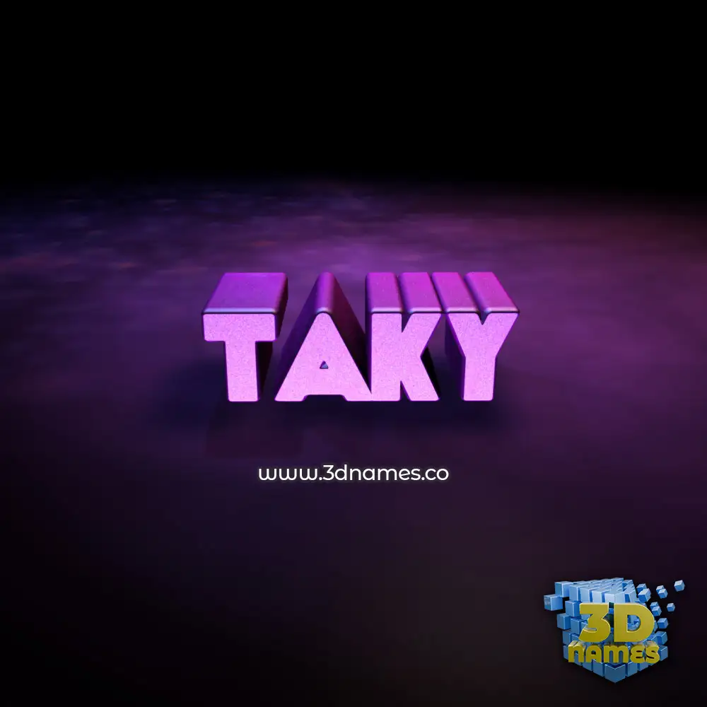 taky in Big Purple style - 3D name wallpaper