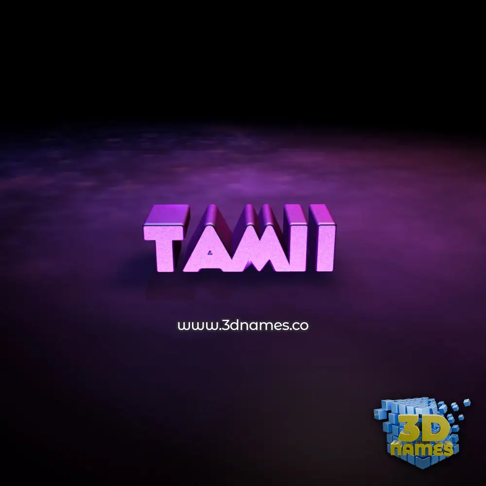 tamii in Big Purple style - 3D name wallpaper