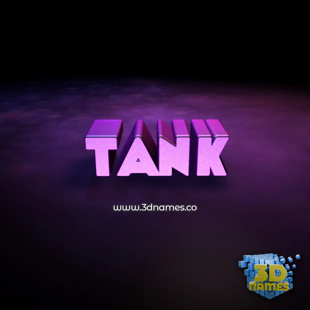 tank in Big Purple style - 3D name wallpaper