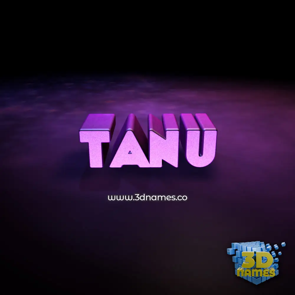 tanu in Big Purple style - 3D name wallpaper