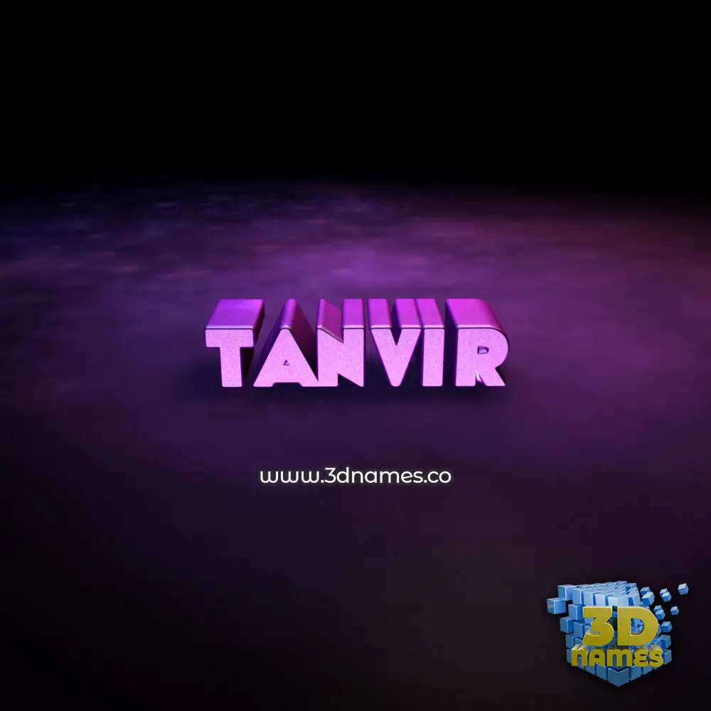 tanvir in Big Purple style - 3D name wallpaper
