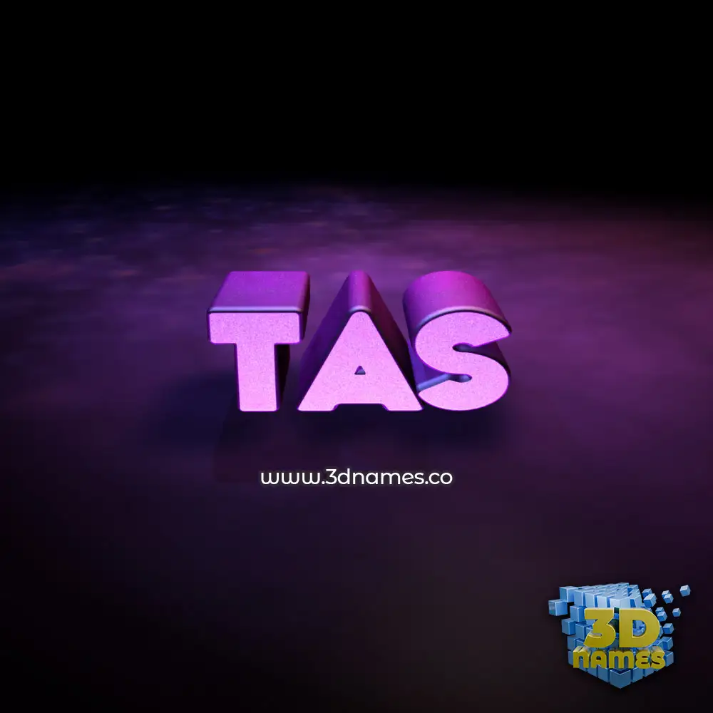 tas in Big Purple style - 3D name wallpaper