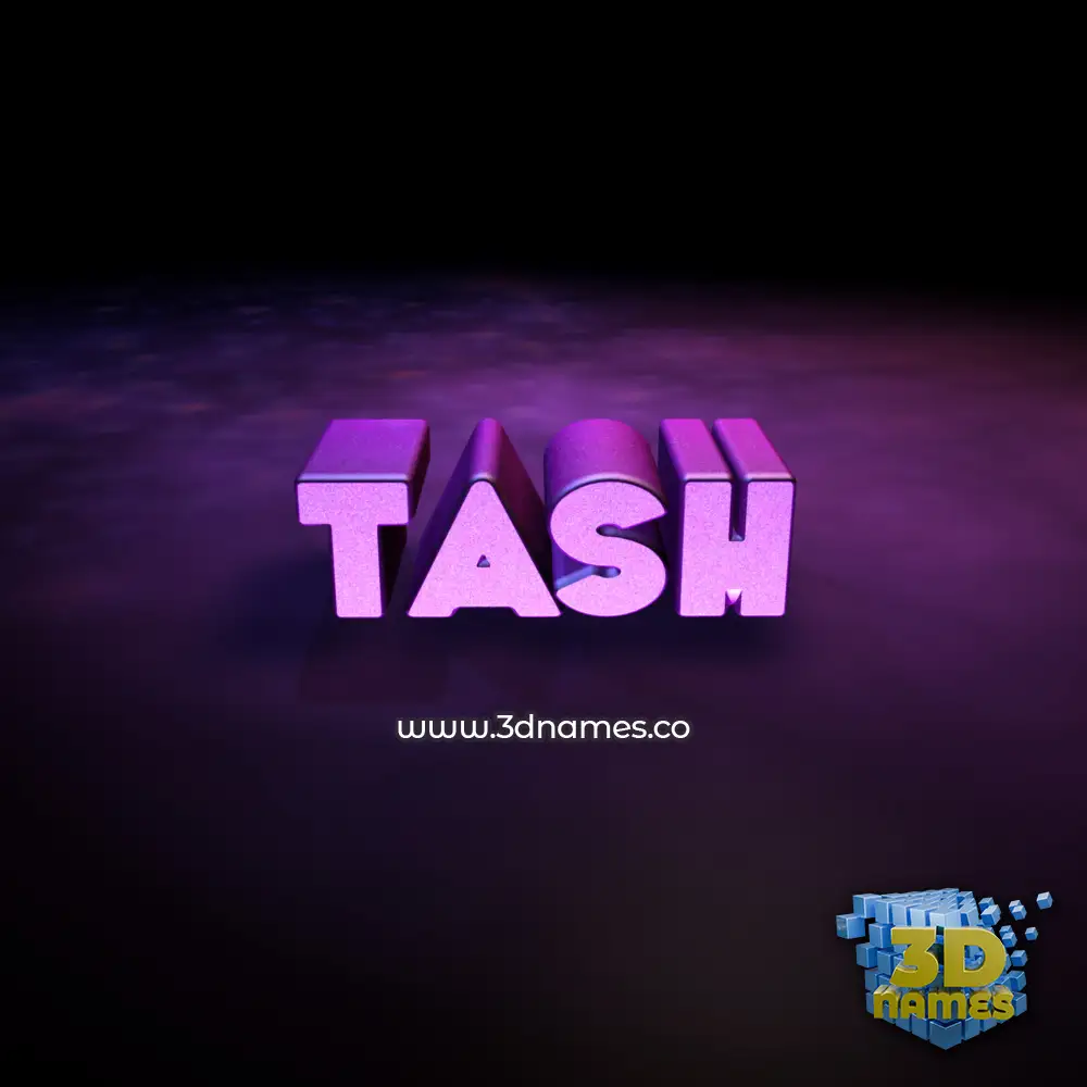 tash in Big Purple style - 3D name wallpaper