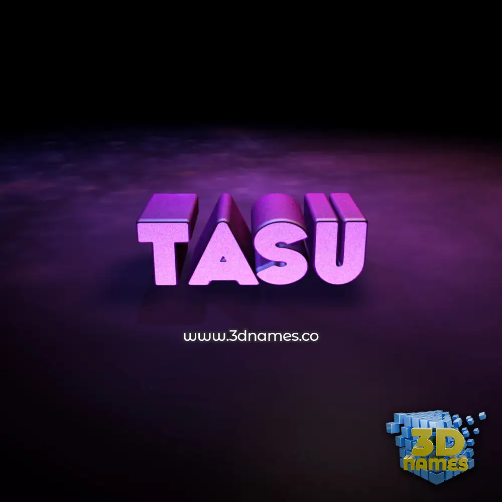 tasu in Big Purple style - 3D name wallpaper