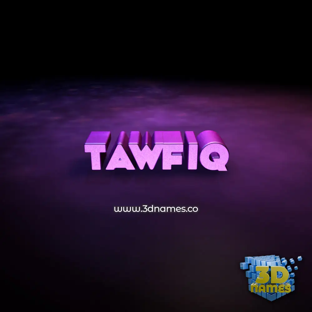 tawfiq in Big Purple style - 3D name wallpaper