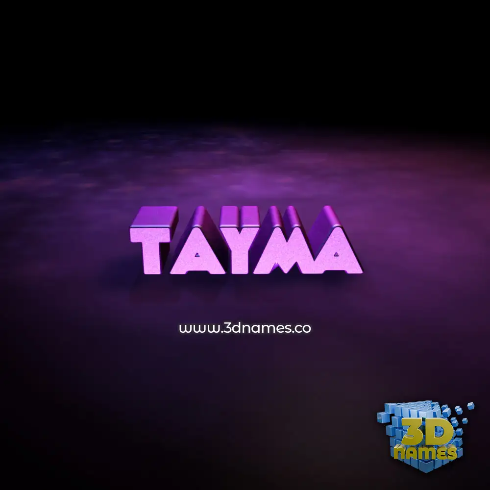 tayma in Big Purple style - 3D name wallpaper