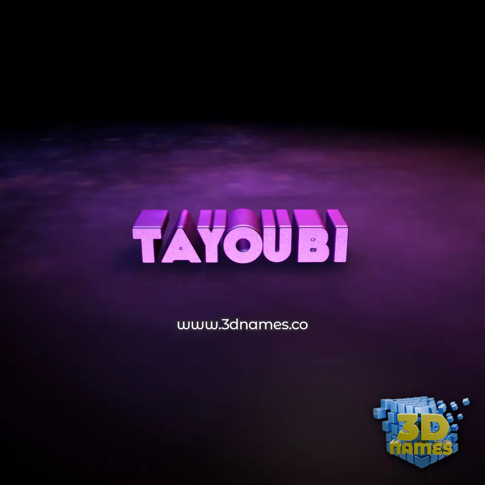 tayoubi in Big Purple style - 3D name wallpaper