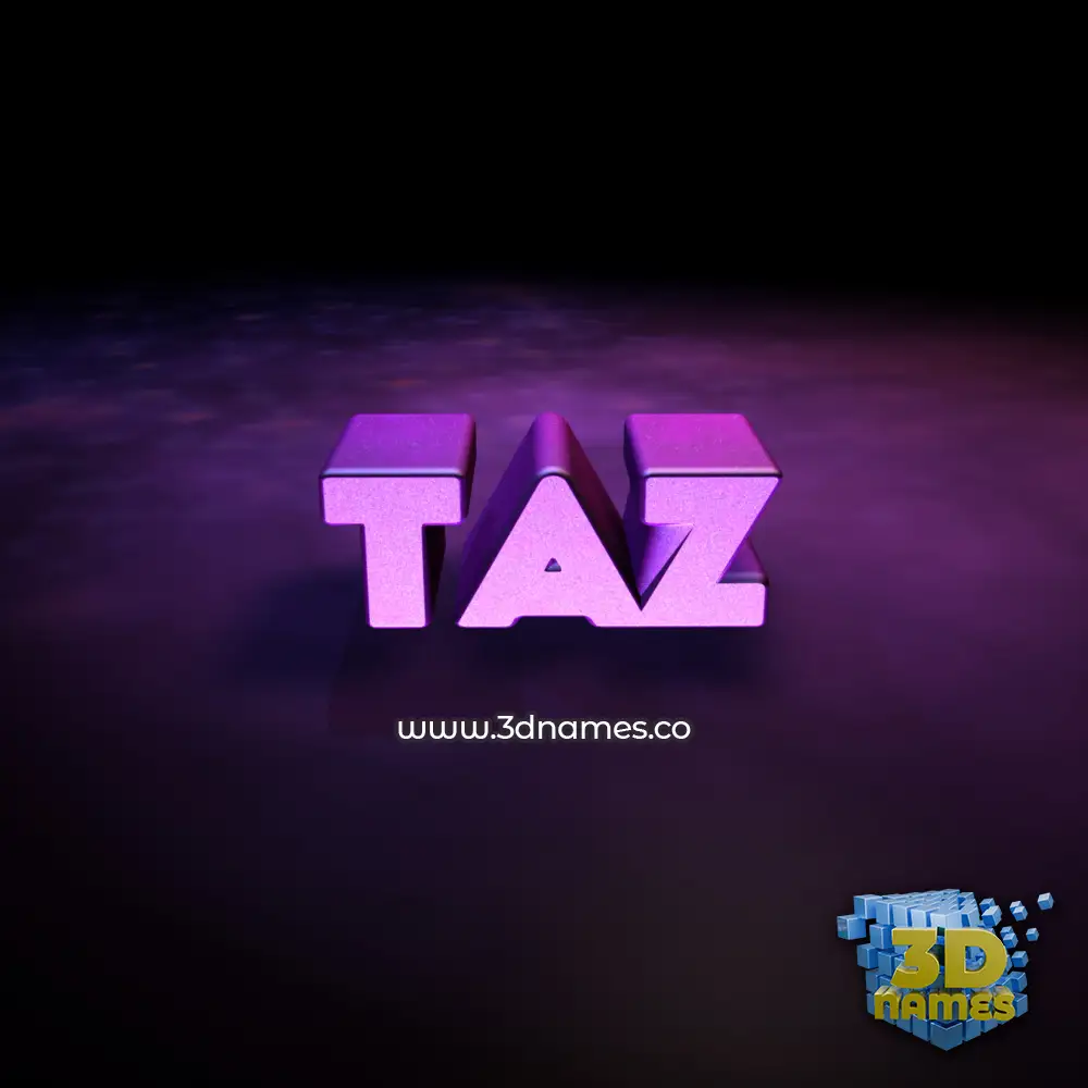 taz in Big Purple style - 3D name wallpaper