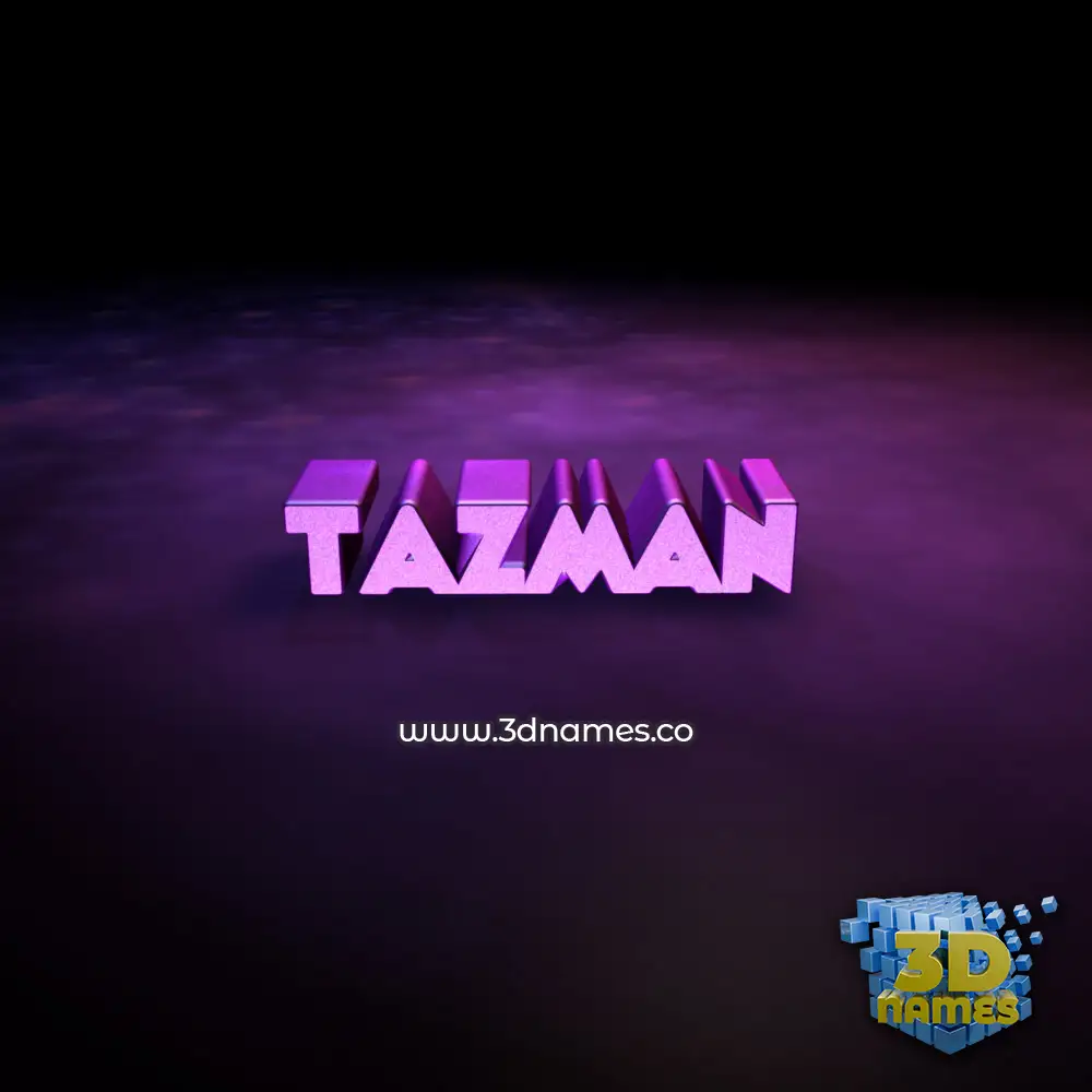 tazman in Big Purple style - 3D name wallpaper