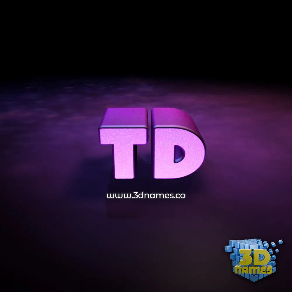 td in Big Purple style - 3D name wallpaper