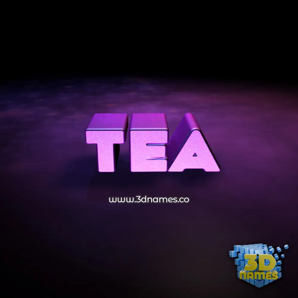 tea in Big Purple style - 3D name wallpaper