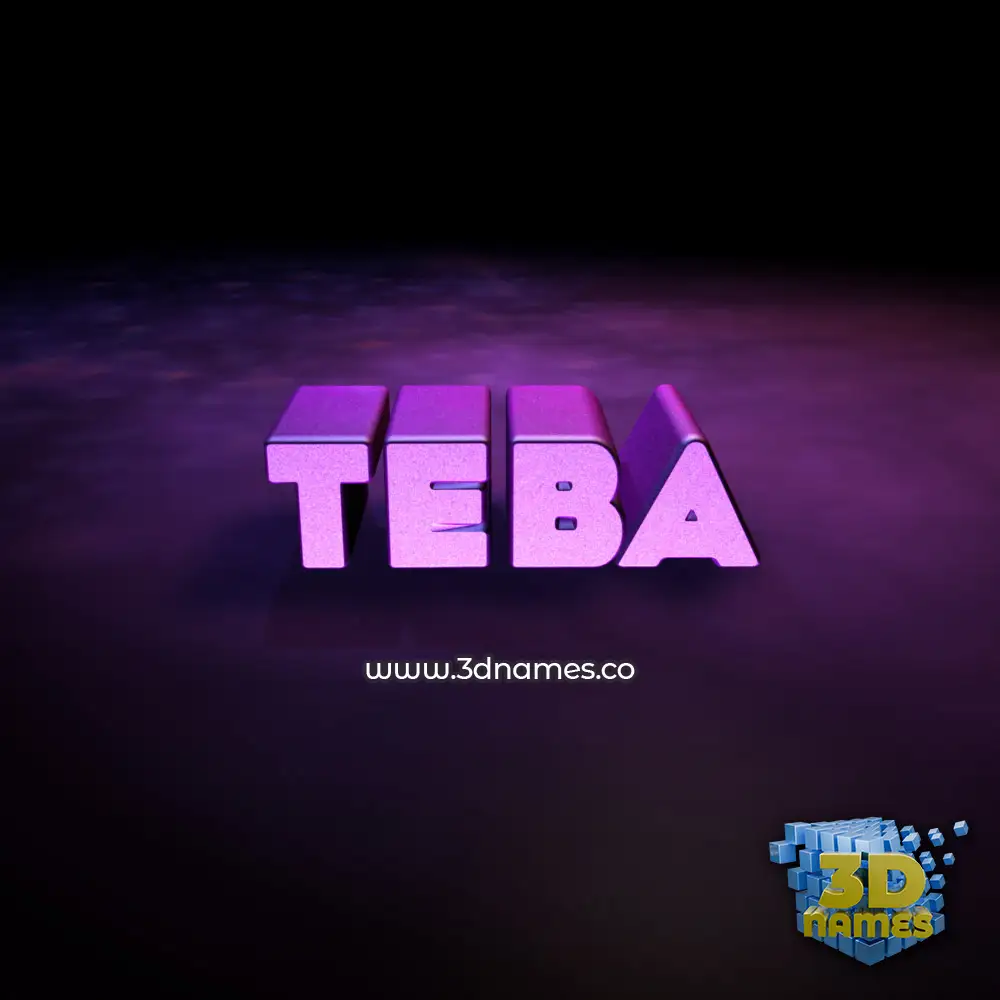 teba in Big Purple style - 3D name wallpaper