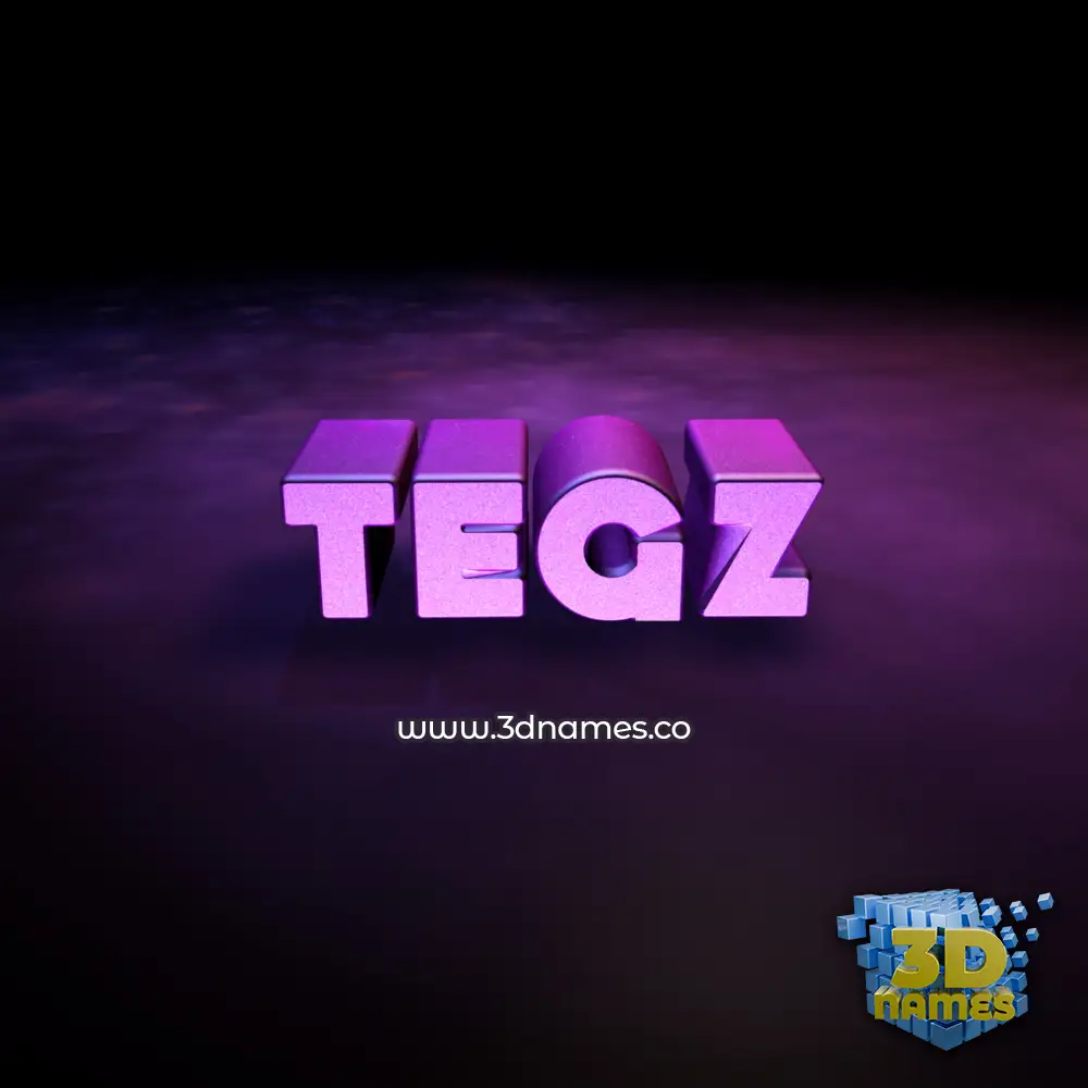 tegz in Big Purple style - 3D name wallpaper