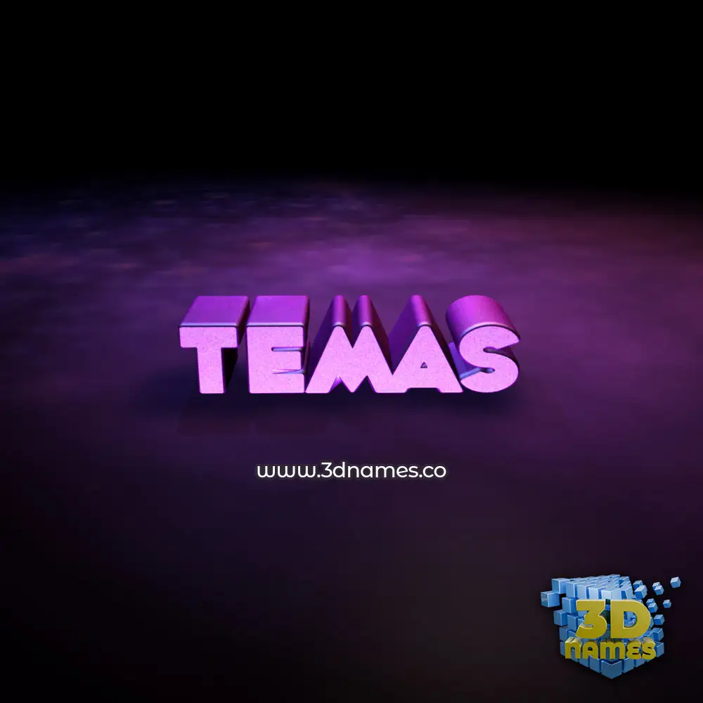 temas in Big Purple style - 3D name wallpaper