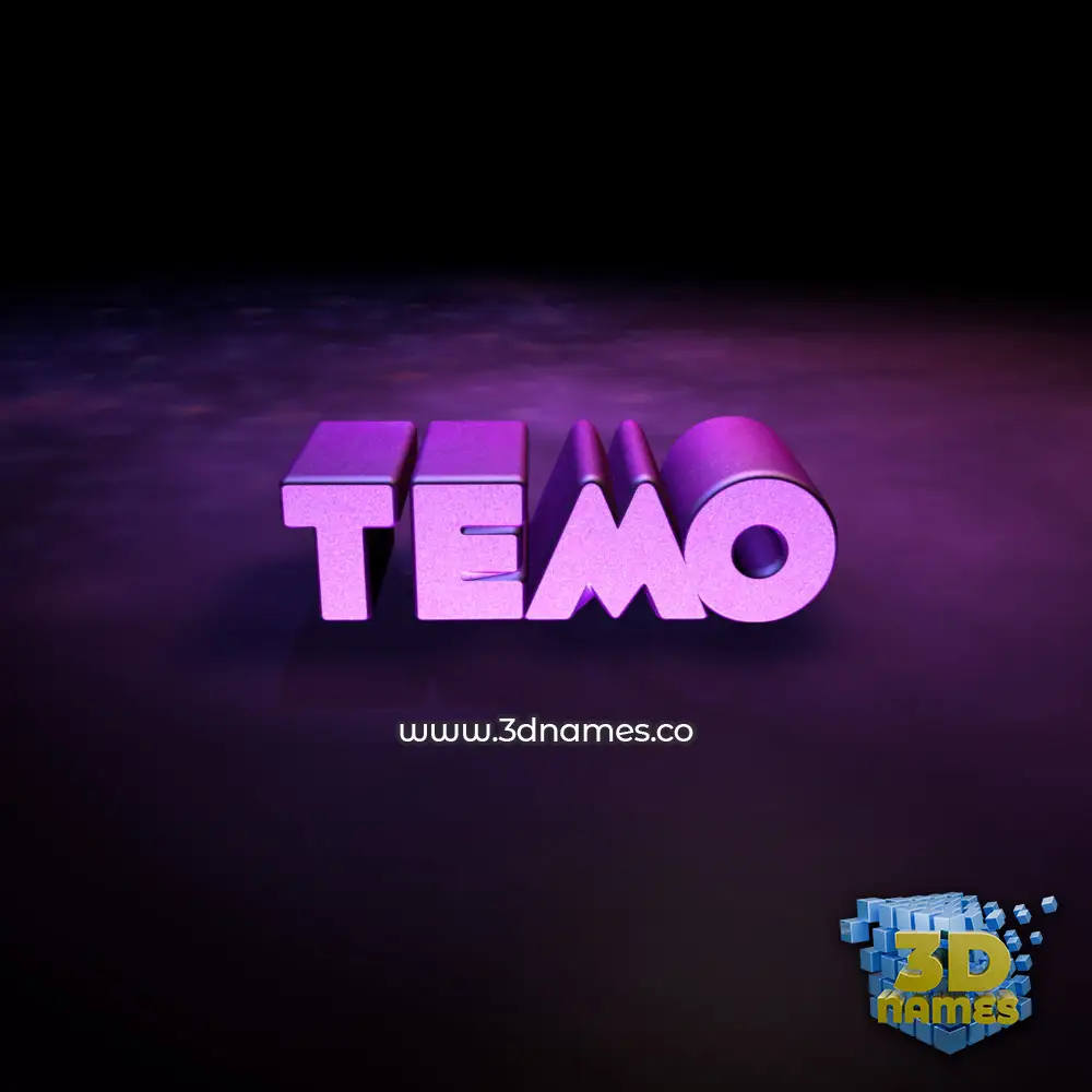temo in Big Purple style - 3D name wallpaper