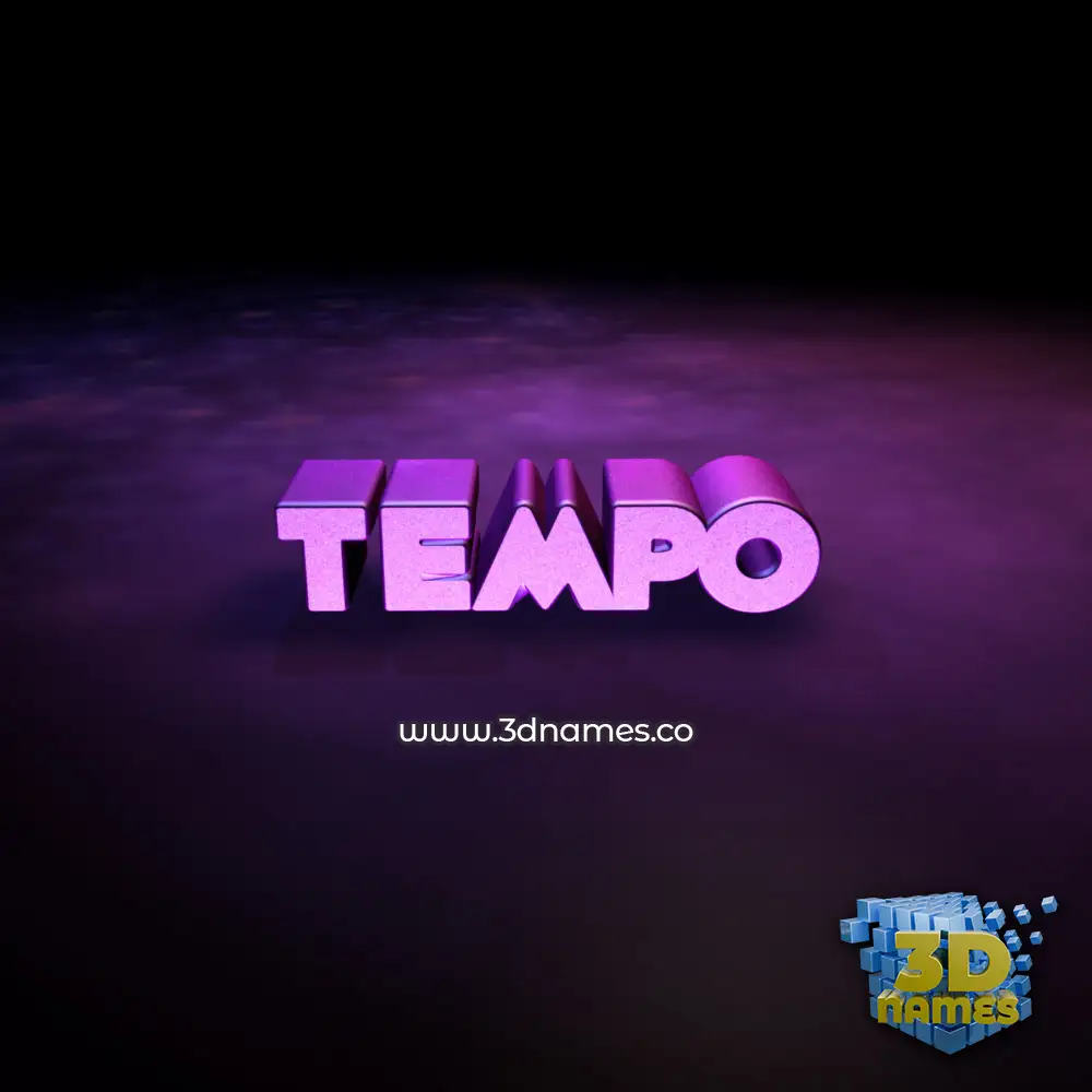 tempo in Big Purple style - 3D name wallpaper