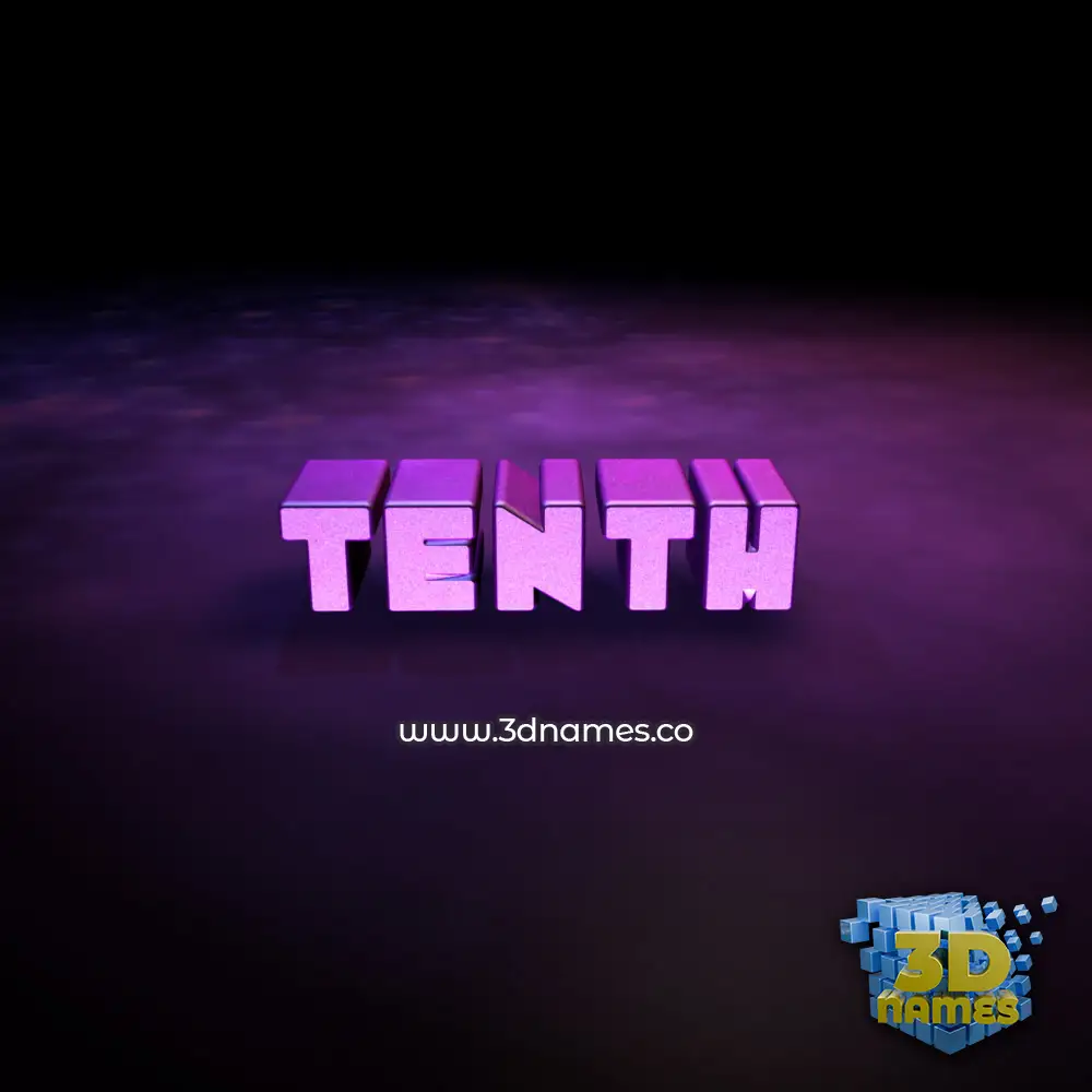 tenth in Big Purple style - 3D name wallpaper