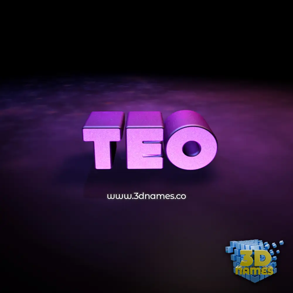 teo in Big Purple style - 3D name wallpaper