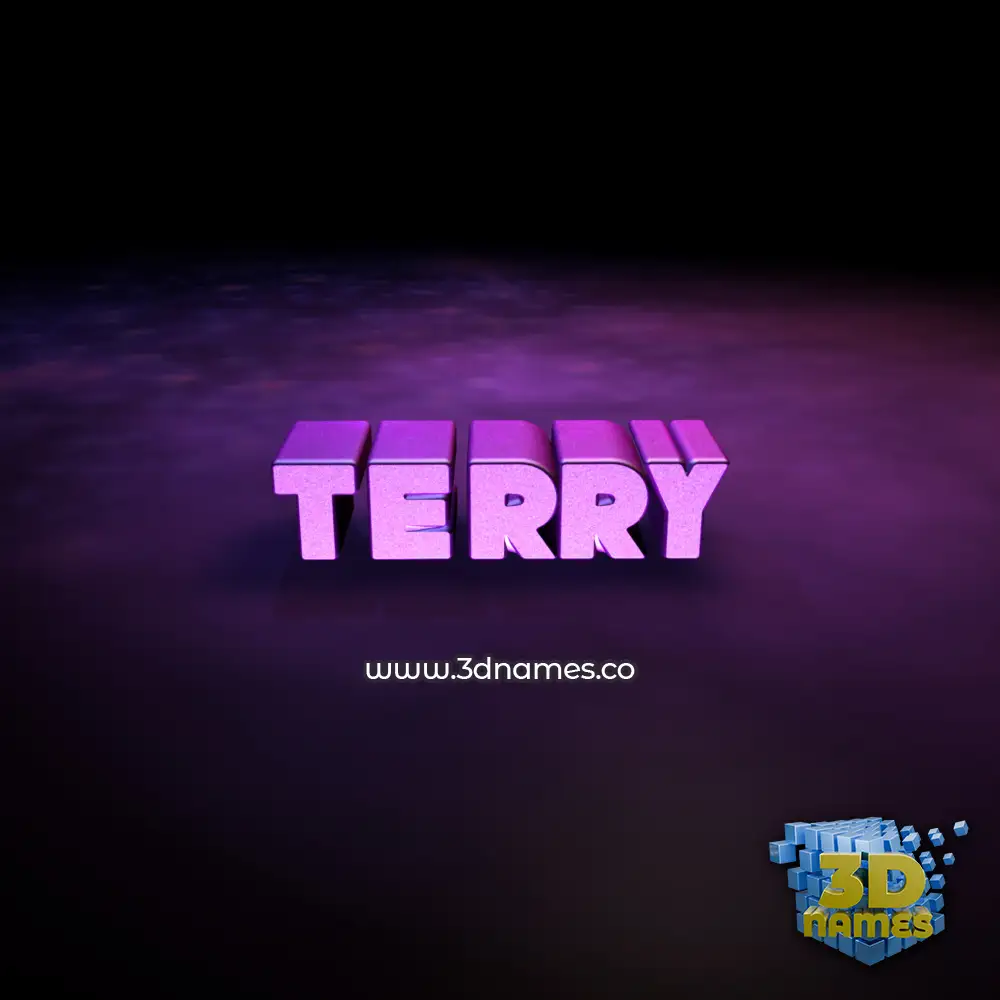 terry in Big Purple style - 3D name wallpaper