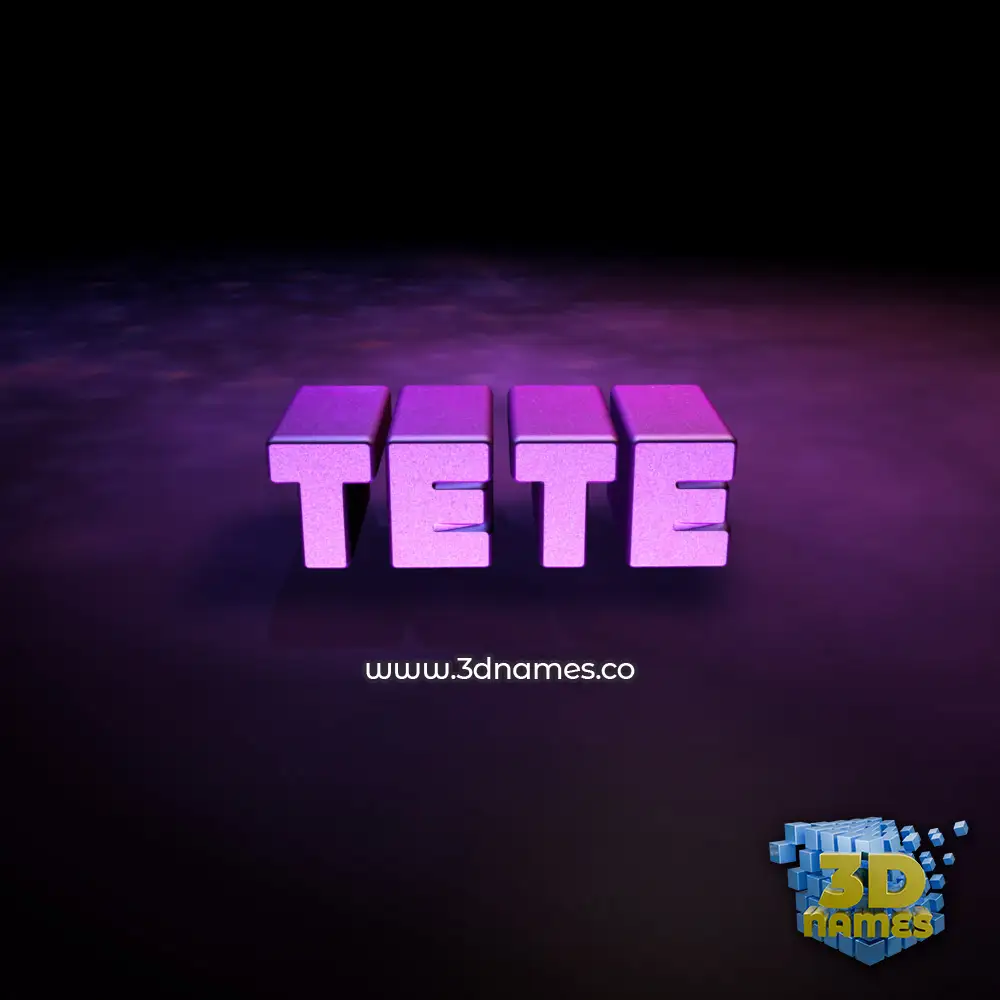 tete in Big Purple style - 3D name wallpaper