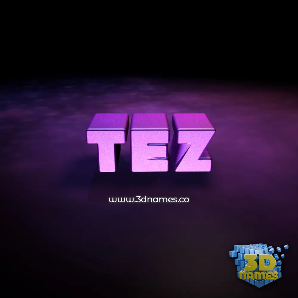 tez in Big Purple style - 3D name wallpaper