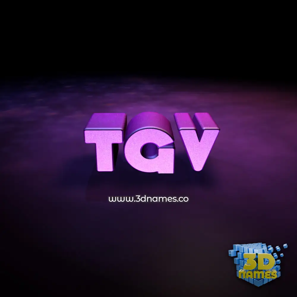 tgv in Big Purple style - 3D name wallpaper