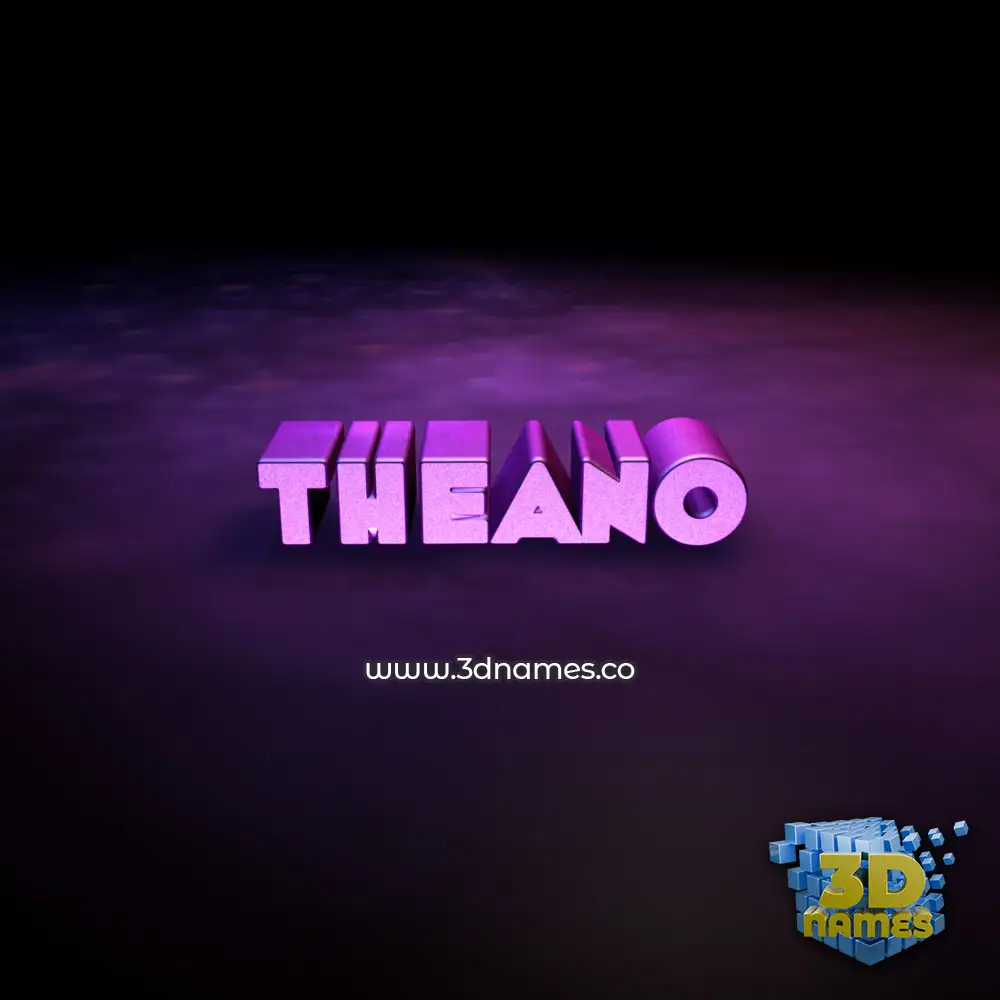 theano in Big Purple style - 3D name wallpaper