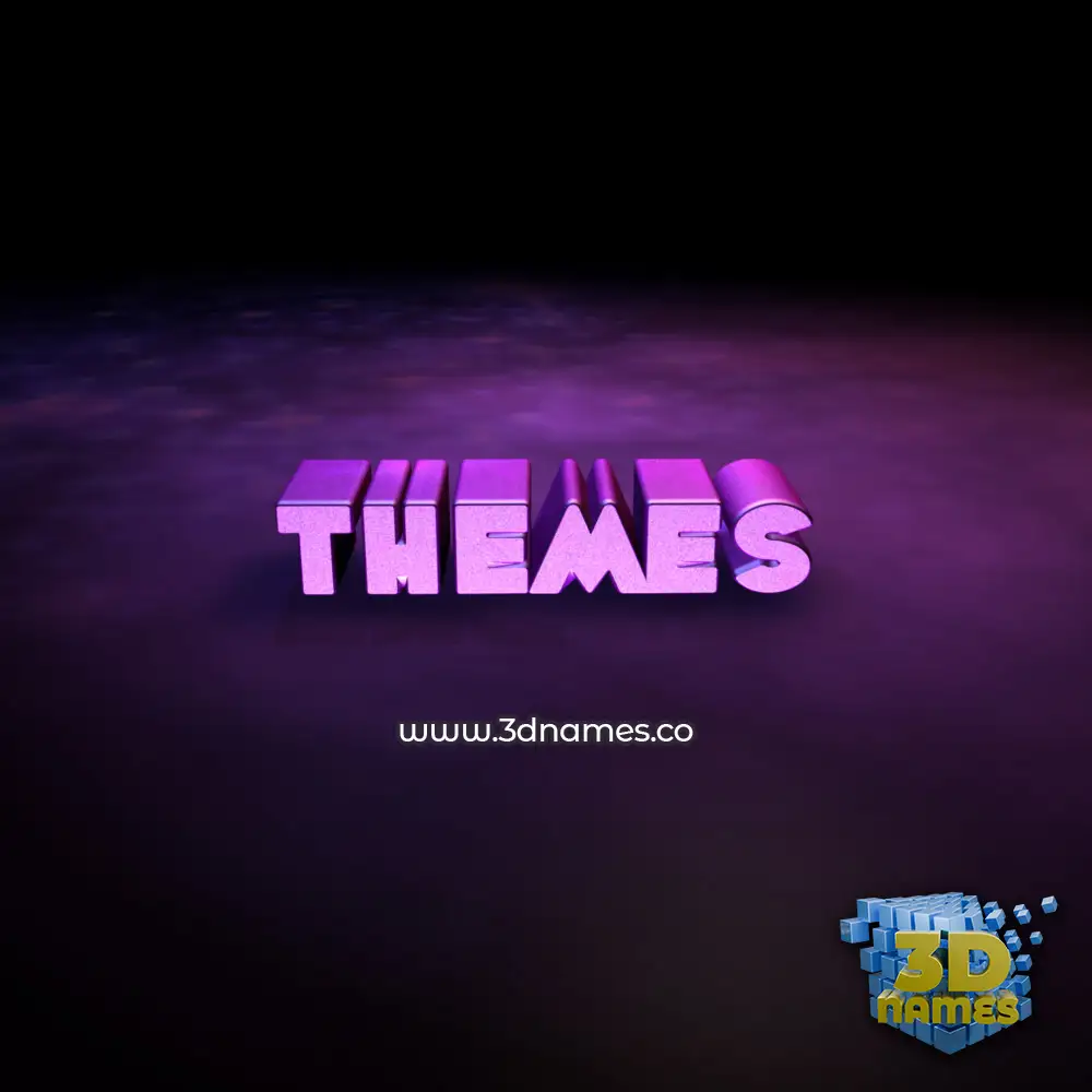 themes in Big Purple style - 3D name wallpaper