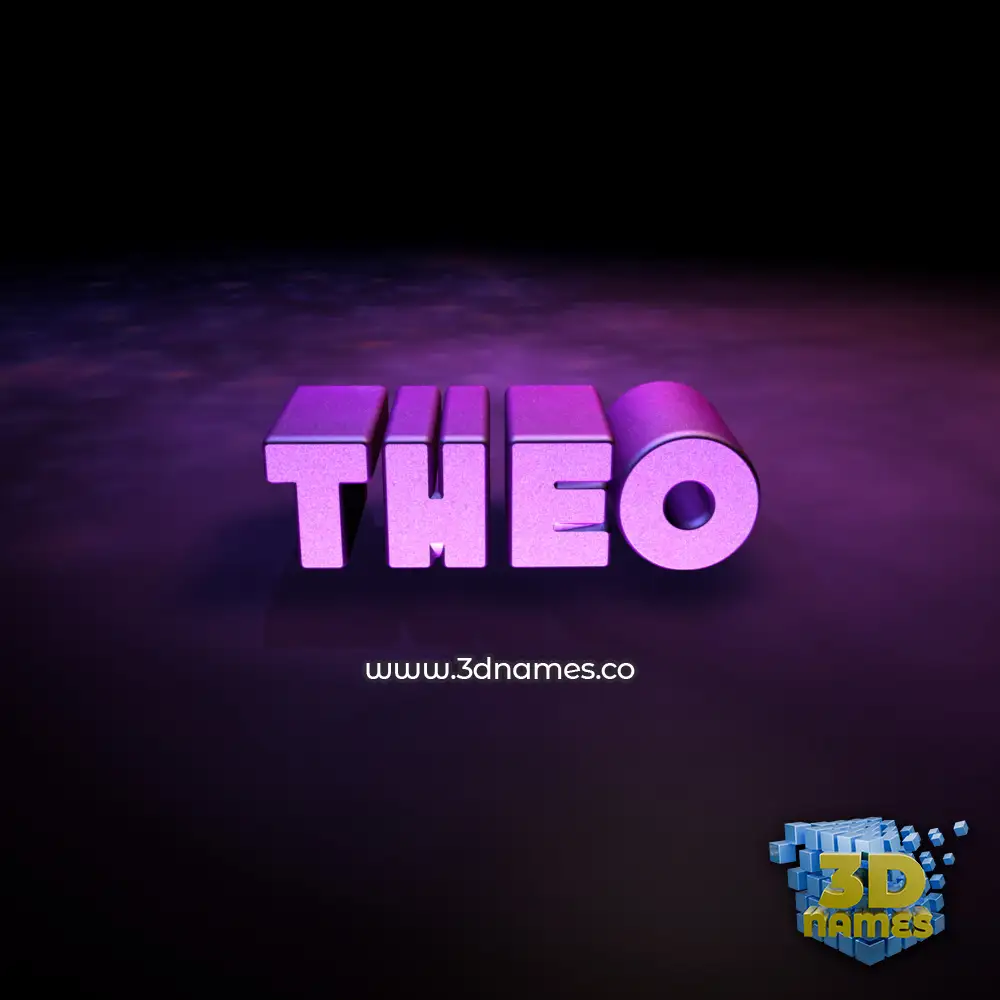 theo in Big Purple style - 3D name wallpaper
