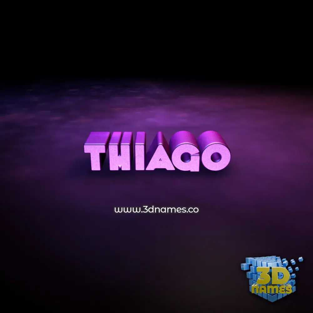 thiago in Big Purple style - 3D name wallpaper